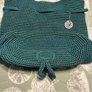 The Sak Teal crochet backpack